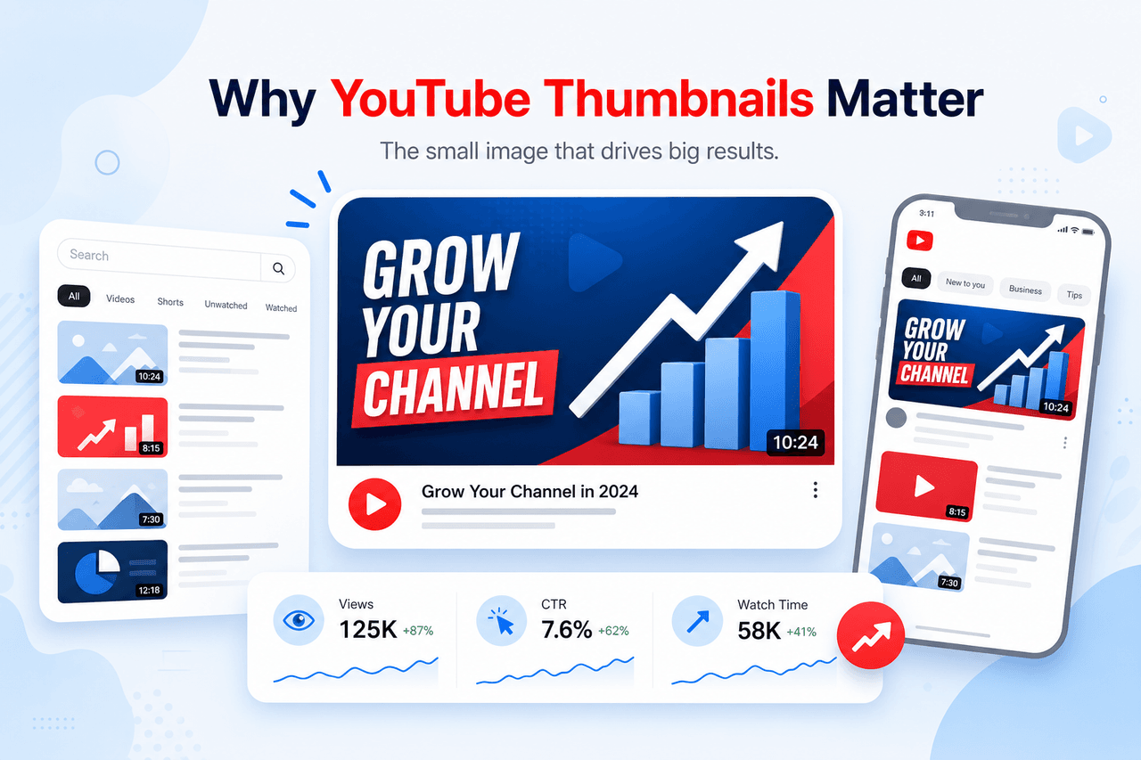 Why YouTube thumbnails matter — examples of high-CTR thumbnail design for more video views